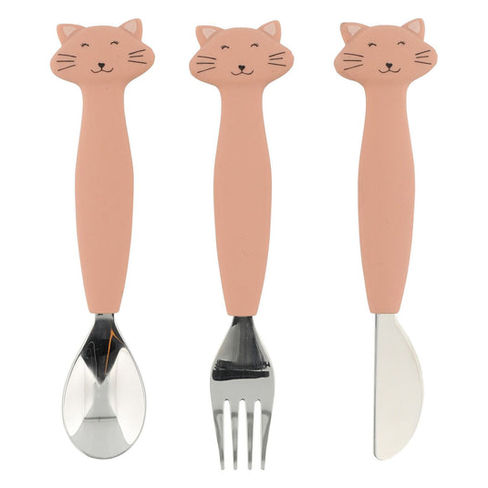 Trixie siliconen eetset - mrs. cat, 3st.