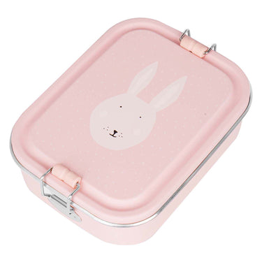 Trixie brooddoos klein - mrs. rabbit - rsv lunchbox voor kinderen - makkelijk te openen broodtrommel - roze