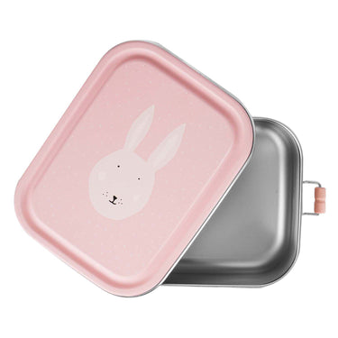 Trixie brooddoos klein - mrs. rabbit - rsv lunchbox voor kinderen - makkelijk te openen broodtrommel - roze
