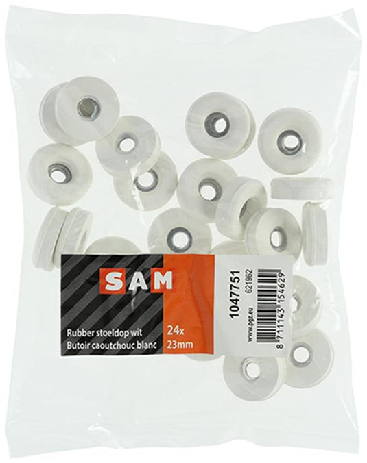 Mack 1047751 - stoeldop rubber wit ø 23 mm 24 st pcs | 6 stuks