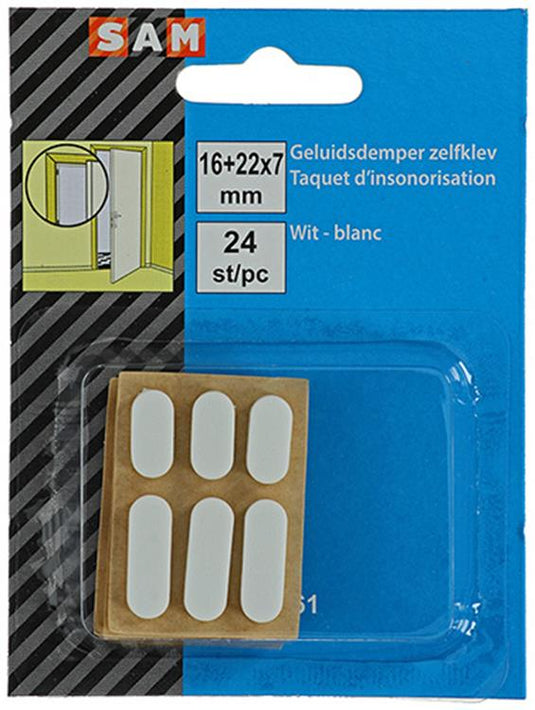 Mack 1047661 - geluidsdemper zelfklevend wit 16 + 22 x 7 mm 24 st pcs | 12 stuks