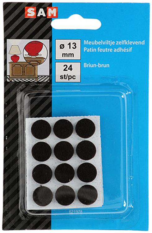 ギャラリービューアに画像をロードする, Mack 1047664 - meubelviltje zelfklevend bruin ø 13 mm 24 st pcs | 12 stuks
