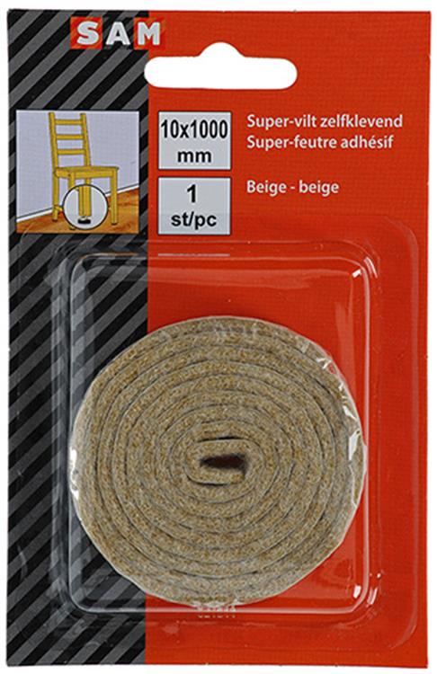 Mack 1047717 - super-vilt zelfklevend beige 10 x 1000 mm 1 st pc | 12 stuks