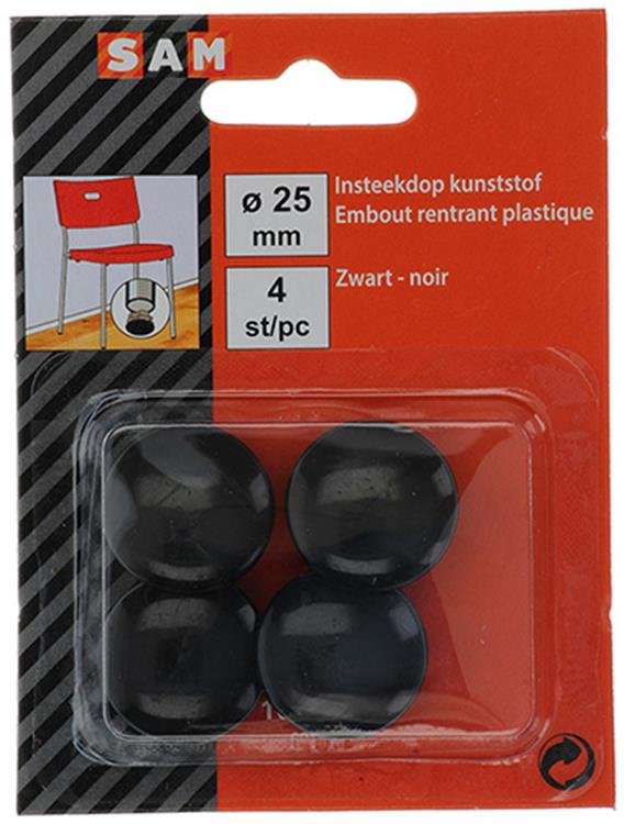 Afbeelding laden in galerijviewer, Mack 1047759 - insteekdop kunstsstof zwart ø 25 mm 4 st pcs | 6 stuks

