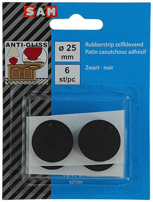 Mack 1047670 - rubberstrip zelfklevend zwart ø 25 mm 6 st pcs | 12 stuks