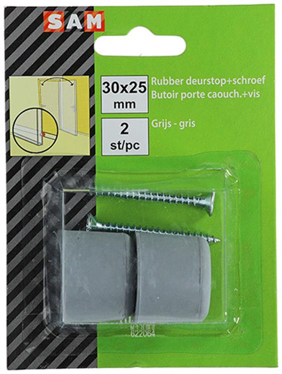 ギャラリービューアに画像をロードする, Mack 1047629 - deurstop rubber + schroef grijs 30 x 25 mm 2 st pcs | 6 stuks
