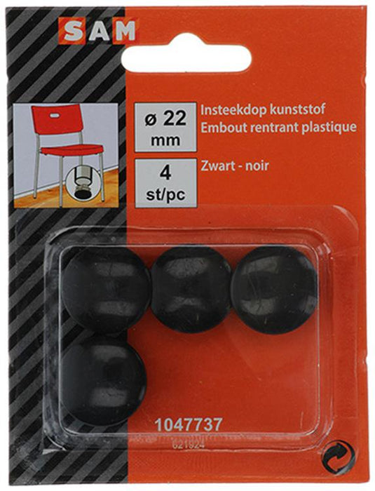 Mack 1047737 - insteekdop kunstsstof zwart ø 22 mm 4 st pcs | 6 stuks