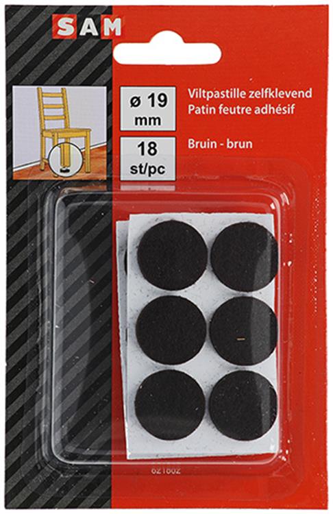 Afbeelding laden in galerijviewer, Mack 1047691 - viltpastille zelfklevend bruin ø 19 mm 18 st pcs | 12 stuks
