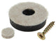 Mack 1048782 - versterkte vilt + schroef bruin ø 30 mm 4 st pcs | 6 stuks