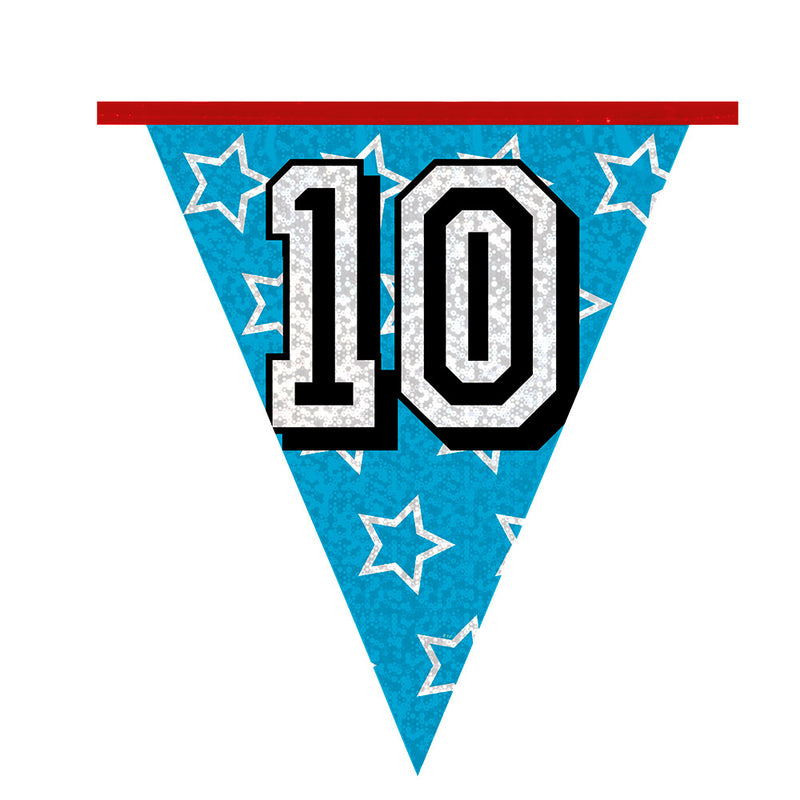 Load image into Gallery viewer, Boland vlaggenlijn holografisch 10jaar 8 meter
