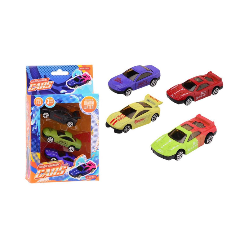 Load image into Gallery viewer, Johntoy kleur veranderende die-cast raceauto, 3st.
