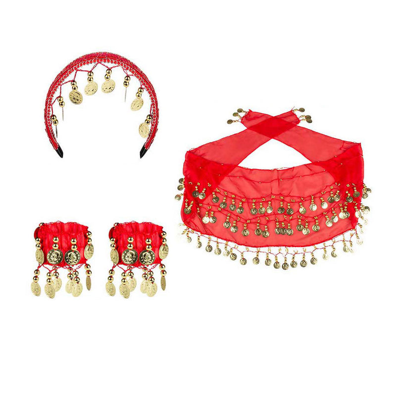 Load image into Gallery viewer, Boland belly dance set rood, 3dlg.
