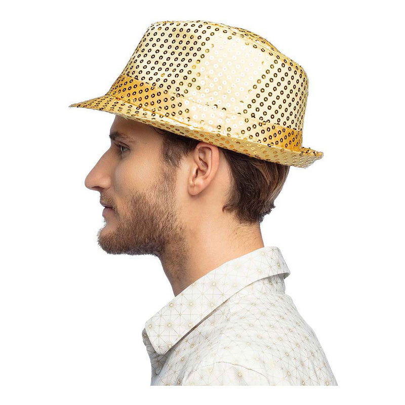 Load image into Gallery viewer, Boland hoed popster pailetten goud
