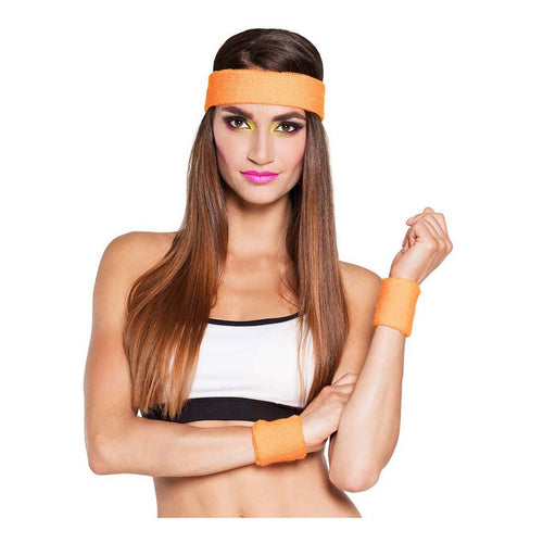 Boland zweetbanden neon oranje, 3st.