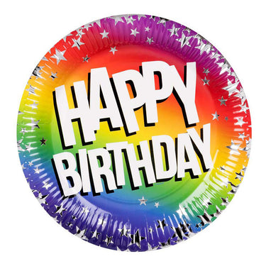 Boland papieren borden happy birthday 23cm, 10st.
