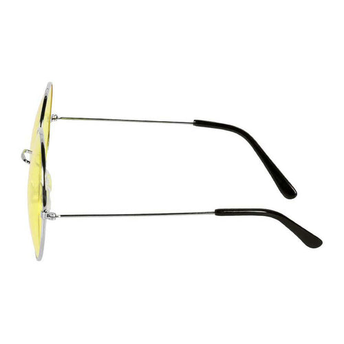 Boland partybril hippie xl geel