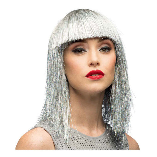 Boland pruik crazy zilver