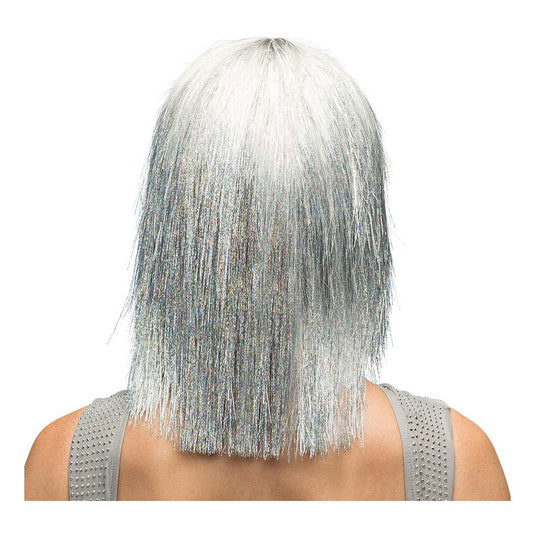 Boland pruik crazy zilver