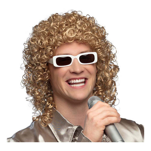 Boland pruik met bril