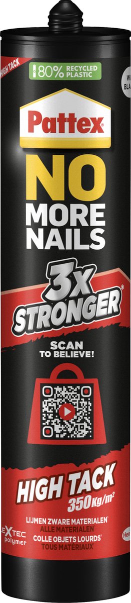 Pattex no more nails high tack 460 g bouwkit | high-tack montagelijm voor hangwerken | voor extra sterke aanhechting.