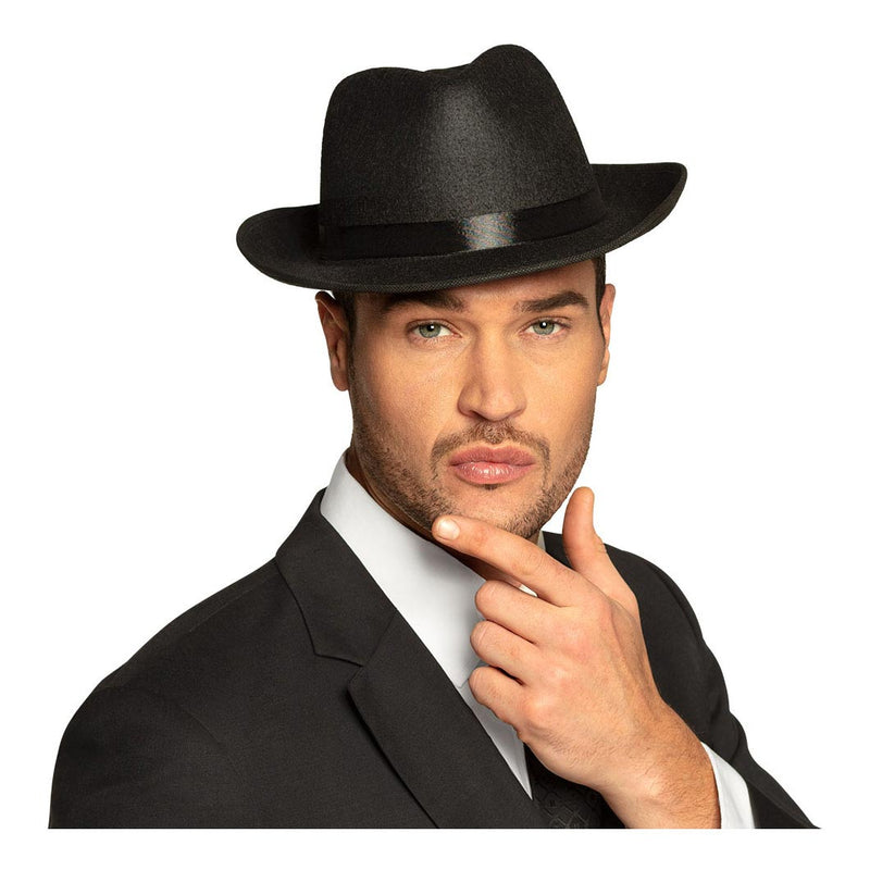 Load image into Gallery viewer, Boland vilten hoed maffia zwart
