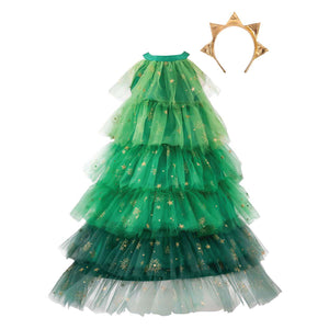 Great pretenders kerstboomjurk met haarband - 5-6 jaar