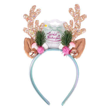 Great pretenders holiday rudolph kersthaarband voor kinderen - roze mint