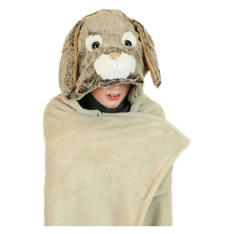 Load image into Gallery viewer, Noxxiez knuffeldeken met capuchon konijn, 130x100cm
