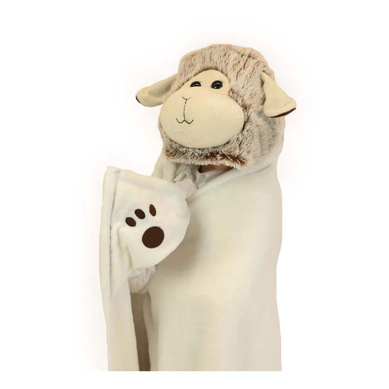 Load image into Gallery viewer, Noxxiez knuffeldeken met capuchon schaap, 130x100cm
