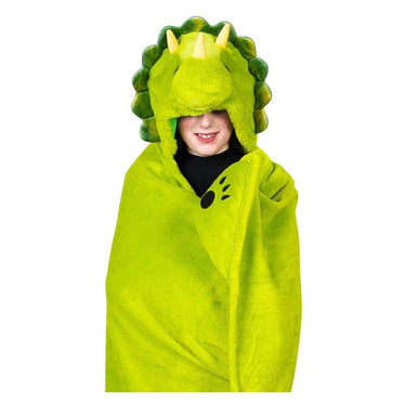 Noxxiez knuffeldeken met capuchon dino, 130x100cm