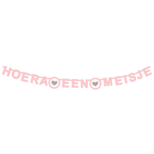 Haza witbaard letterguirlande - hoera een meisje