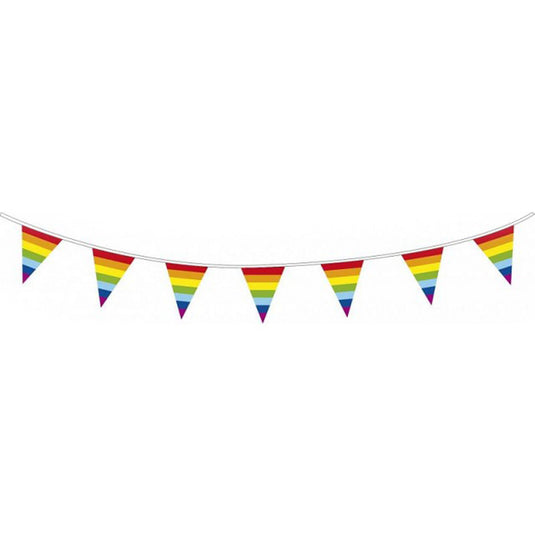 Haza witbaard vlaggenlijn regenboog, 10mtr.