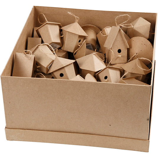 Creativ company vogelhuisjes papier-maché, 60st.