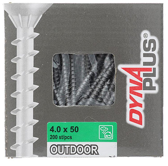 Dynaplus unischroef spaanplaatschroef ar-coating platkop voldraad torx tx20 4.0x50 | 200 stuks - 0281.08.25901