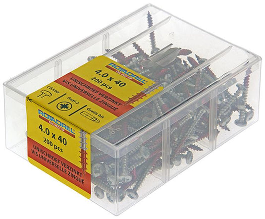 Rotadrill 1040032 - universeelschroef ckpzd vz 4.0x40mm (200) | 4 stuks