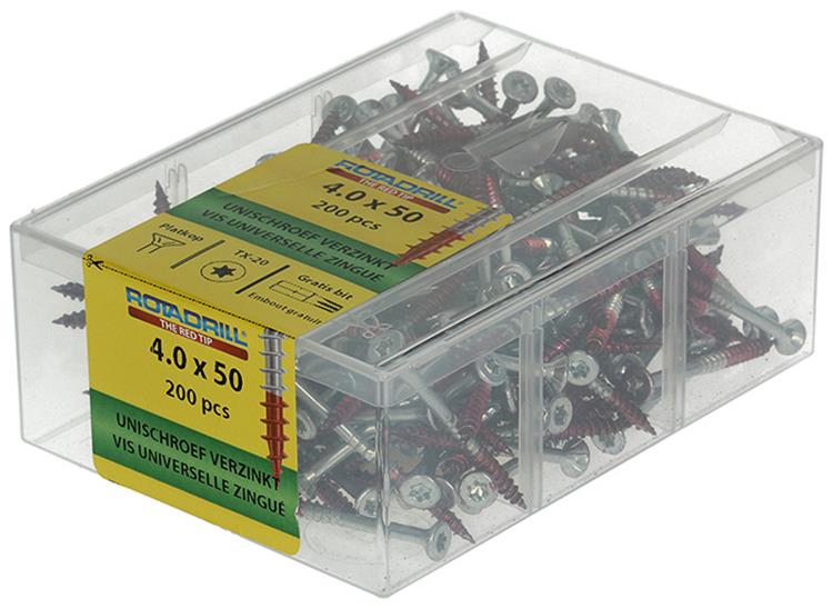 Afbeelding laden in galerijviewer, Rotadrill 1039995 - universeelschroef vktx vz 4.0x50mm (200) | 4 stuks
