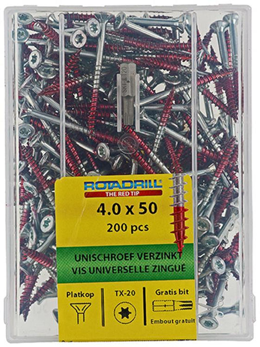 Rotadrill 1039995 - universeelschroef vktx vz 4.0x50mm (200) | 4 stuks