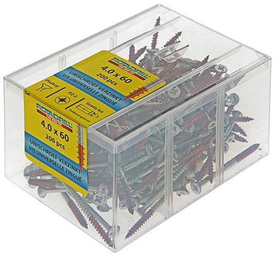 Rotadrill 1039978 - universeelschroef vkpzd vz 4.0x60mm (200) | 4 stuks