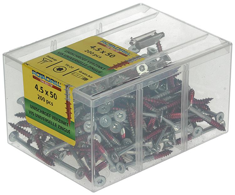 Afbeelding laden in galerijviewer, Rotadrill 1039998 - universeelschroef vktx vz 4.5x50mm (200) | 4 stuks
