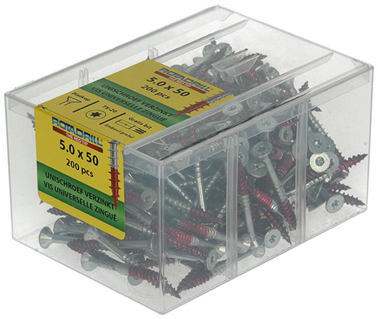 Afbeelding laden in galerijviewer, Rotadrill 1039999 - universeelschroef vktx vz 5.0x50mm (200) | 4 stuks
