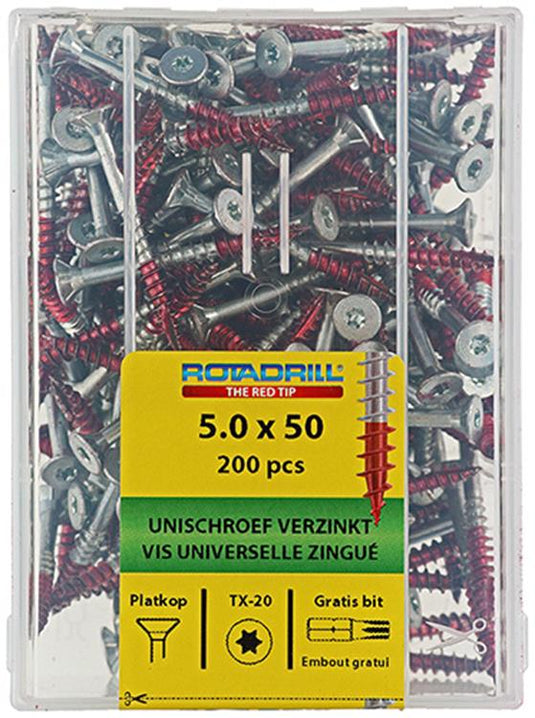 Rotadrill 1039999 - universeelschroef vktx vz 5.0x50mm (200) | 4 stuks