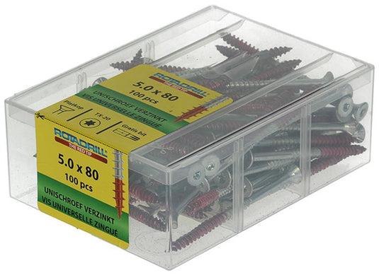 Rotadrill 1040002 - universeelschroef vktx vz 5.0x80mm (100) | 4 stuks