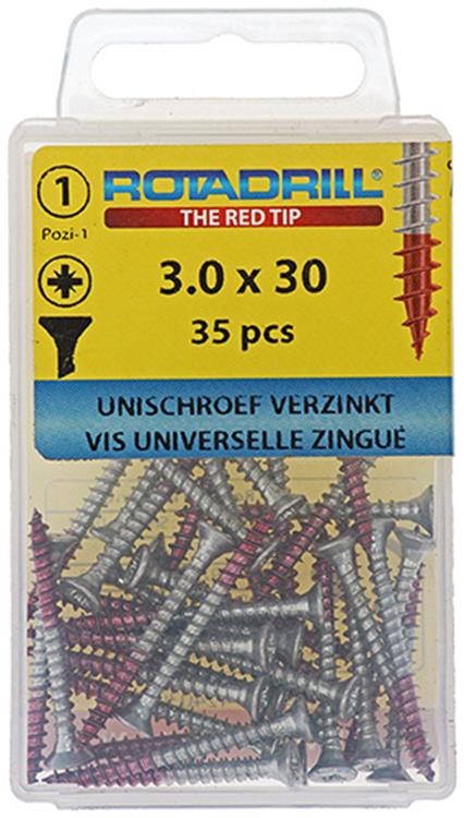 Rotadrill 1039770 - universeelschroef vk pzd vz 3.0x30mm (35) | 6 stuks