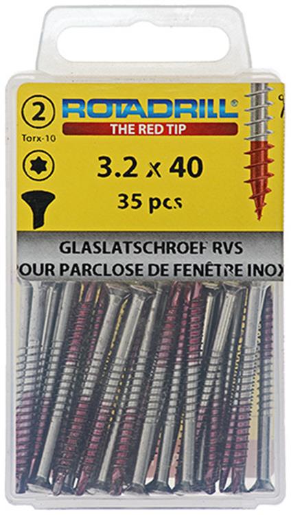 Rotadrill 1039916 - glaslatschroef lk torx rvs-410 3.2x40mm (35) | 6 stuks