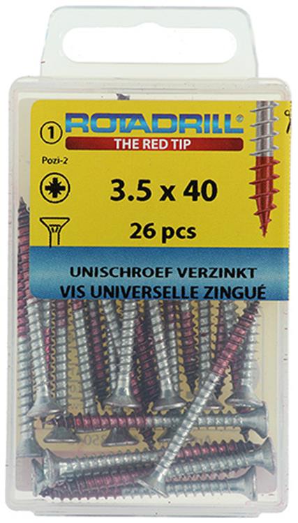 Rotadrill 1039773 - universeelschroef vk pzd vz 3.5x40mm (26) | 6 stuks