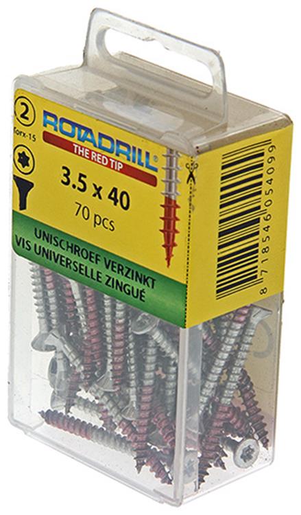 Afbeelding laden in galerijviewer, Rotadrill 1039931 - universeelschroef vktx vz 3.5x40mm (70) | 6 stuks
