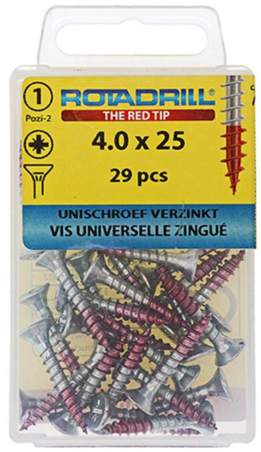 Rotadrill 1039776 - universeelschroef vk pzd vz 4.0x25mm (29) | 6 stuks