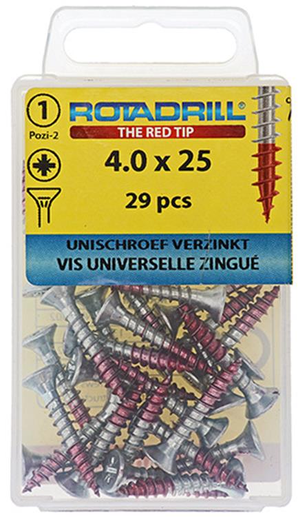 Rotadrill 1039776 - universeelschroef vk pzd vz 4.0x25mm (29) | 6 stuks