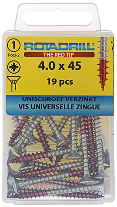 Rotadrill 1039780 - universeelschroef vk pzd vz 4.0x45mm (19) | 6 stuks
