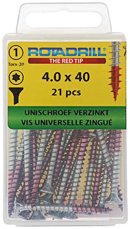 Rotadrill 1039925 - universeelschroef vktx vz 4.0x40mm (21) | 6 stuks